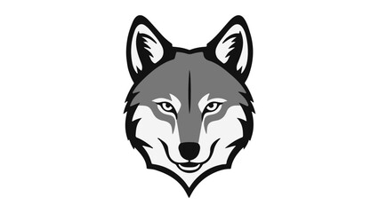 gray wolf head vector illustration