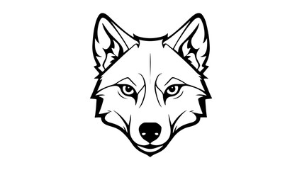 portrait of a young wolf silhouette vector illustration