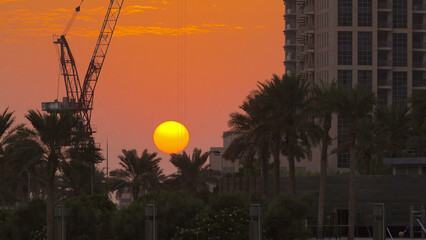 Sunset in Dubai Downtown, United Arab Emirates timelapse