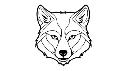 simple outline illustration of a wolf face vector illustration