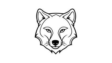 cute wolf face vector illustration