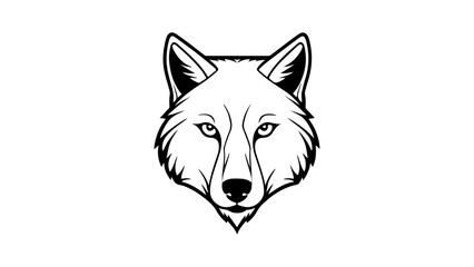 wolf head vector outline illustration