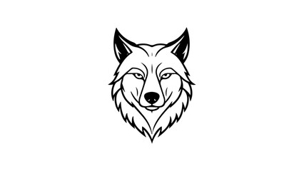 simple outline vector illustration of a wolf head