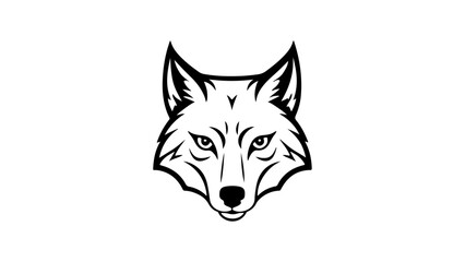simple outline vector illustration of a wolf face