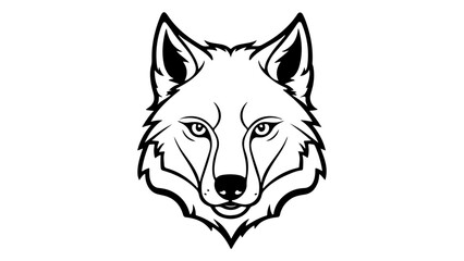 wolf head vector outline illustration © Giorgi