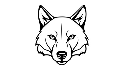 simple wolf face outline vector illustration © Giorgi