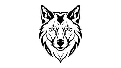 beautiful outline illustration of a wolf head 