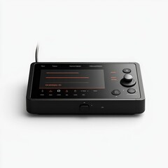 Fototapeta premium Black electronic device with screen and buttons.