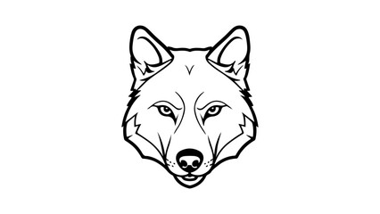 wolf head vector abstract outline illustration