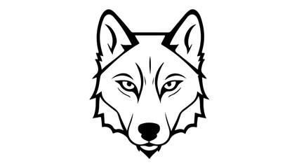 simple wolf face vector illustration 