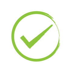 green tick check mark icon vector