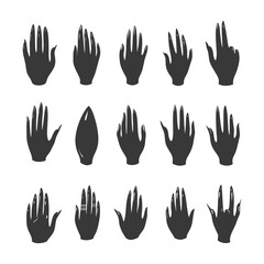 Obraz premium A Collection of 15 Hand Silhouettes in Various Poses