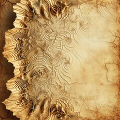 Abstract grunge background with ornament on old paper texture. Generated AI.