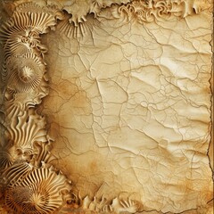 Abstract grunge background with ornament on old paper texture. Generated AI.