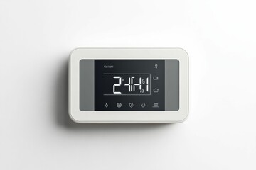 White digital thermostat with 21 degrees.