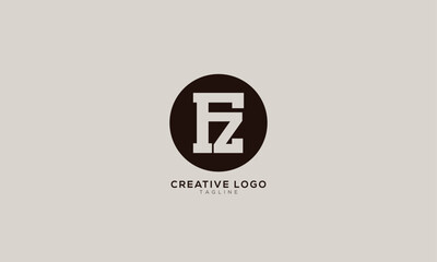 FZ ZF FOZ ZOF Abstract initial monogram letter alphabet logo design