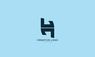 UN NU H Abstract initial monogram letter alphabet logo design