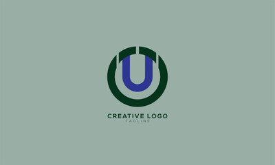 Obraz premium OU UO Abstract initial monogram letter alphabet logo design