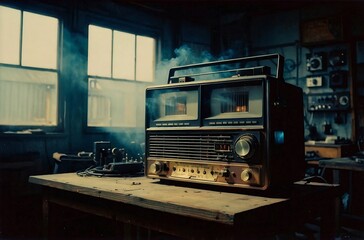 Fototapeta premium A Vintage Steampunk Radio,Forgotten Future Gadgets