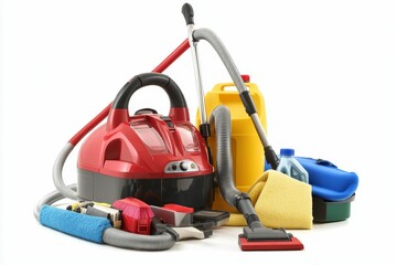 Fototapeta premium Cleaning supplies and equipment.