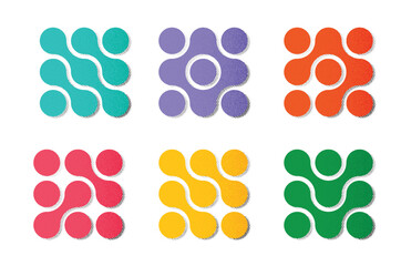 Round balls morphing bubbles and circle merging dots. Symbol connect. Electric drops. Blots degrade. Vector illustration isolated on white background.