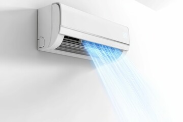 White air conditioner blowing cool air.