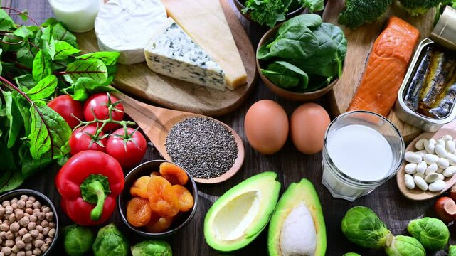 Food products recommended for osteoporosis and healthy bones.