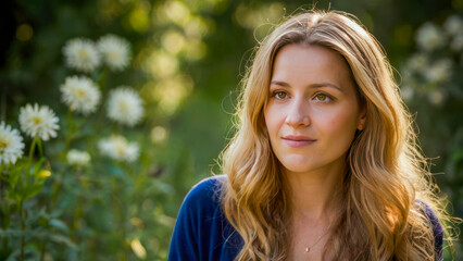 outdoors portrait of beautiful young woman