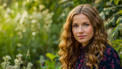 outdoors portrait of beautiful young woman