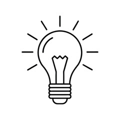 Minimalist Lightbulb Icon Vector - Bright Idea Symbol for Innovation, Creativity, and Modern Electric Design Concepts