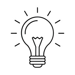 Minimalist Lightbulb Icon Vector - Bright Idea Symbol for Innovation, Creativity, and Modern Electric Design Concepts