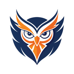 Minimalist Owl Icon Vector Illustration - Stylized Nocturnal Bird Design Representing Wisdom, Nature, and Elegant Wildlife Art