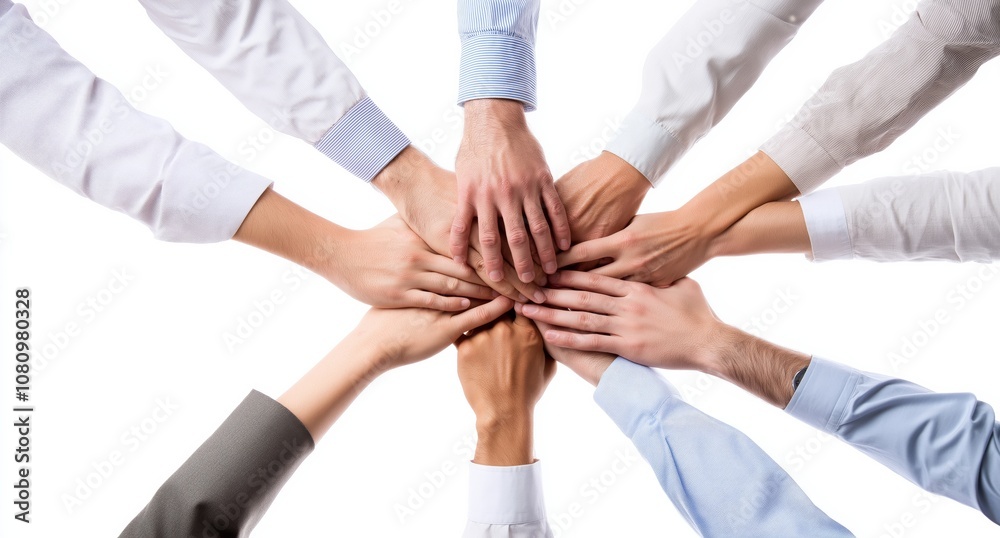Aufkleber Collaboration and Teamwork in Business Uniting Hands Together for Achieving Success in Every Aspect of the Organization through Strong Communication and Mutual Commitment among Team Members