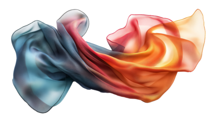 Silk scarf isolated on a white background