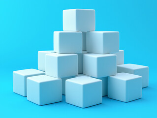 Obraz premium Modern Blue 3D Cube Background