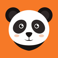Panda head, vector illustration.