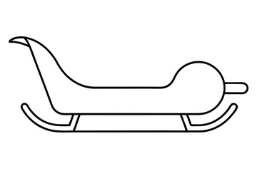 Sled line art vector illustration