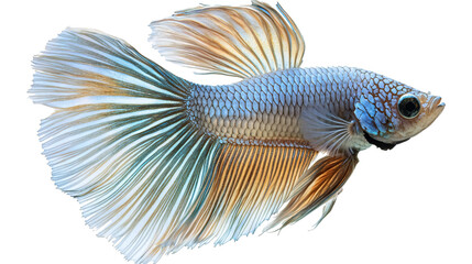 Fototapeta premium Silver betta fish on a white background. isolated background.