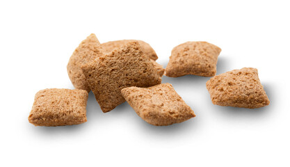 Crispy chocolate cereal pillow flakes