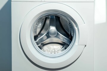 A white washing machine door is open.