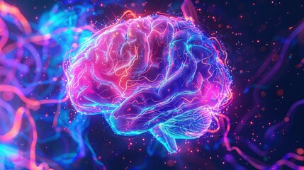 Fototapeta premium Artificial Intelligence brain and modern technology background