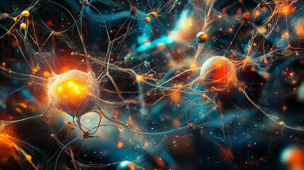 Digital background perfect for tech processes, neural networks, artificial intelligence, data transfer and security, digital storage, multimedia presentations, scientific studies, education