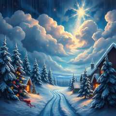 Christmas scene. Christmas card