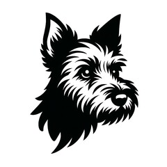 Silhouette Dog Head, vector dog 

