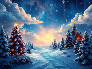 Christmas scene. Christmas card