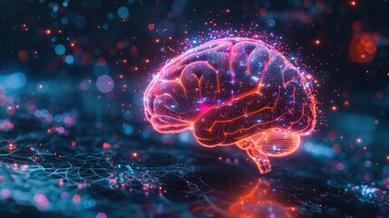 Artificial Intelligence brain and modern technology background