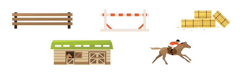 Equestrian Sport Equipment and Horse Riding Gear Vector Set