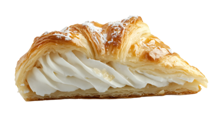 Simple white pastry with simple presentation on a transparent background. isolated background.