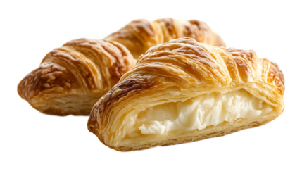 Simple white pastry with simple presentation on a transparent background. isolated background.