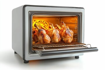Roasted turkey legs in an oven.